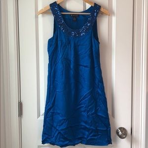INC Silk Shift Dress in Electric Blue